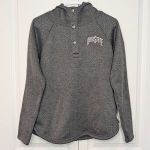 Columbia Ohio State Buckeyes Herringbone Snap Pullover Women's Medium Charcoal